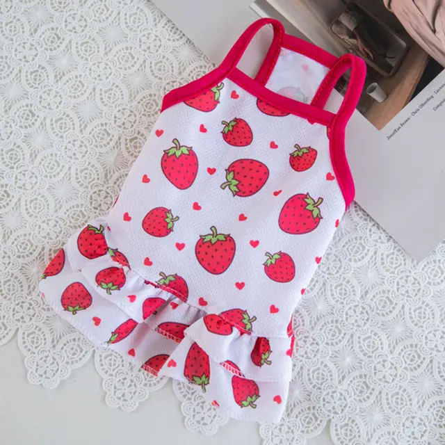 Dog Clothes Summer Fruit Sling Thin Strawberry - Shop at LoveMi