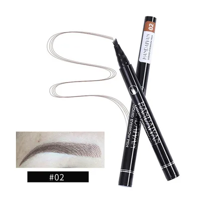 Four head Eyebrow Pencil Liquid Eyebrow Pencil Tattoo Eyebrow Pencil Eyebrow Pencil 4 head Eyebrow Pencil Four jaw Eyebrow Pencil 2 Gray Coffee Color - Shop at LoveMi