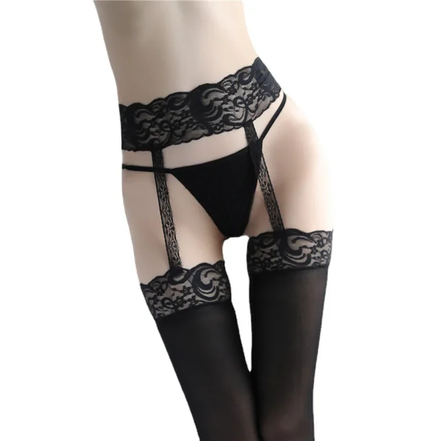 Ladies Lace One Piece Garter Lingerie Set Black - Shop at LoveMi