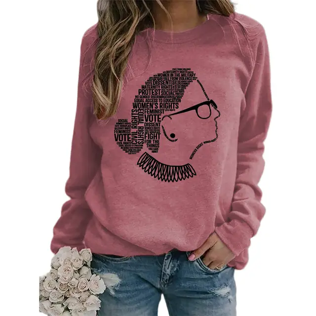 Justice Monogram Print Crew Neck Long Sleeve Sweatshirt Pink - Shop at LoveMi