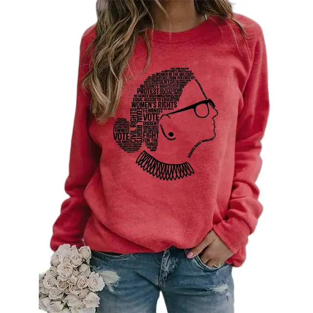 Justice Monogram Print Crew Neck Long Sleeve Sweatshirt Red - Shop at LoveMi