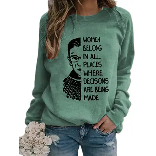 Justice Monogram Print Crew-neck Long-sleeve Sweatshirt - Green