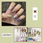 Hollow Love French Nail Art Patch Removable Finished Product - 201Matcha White