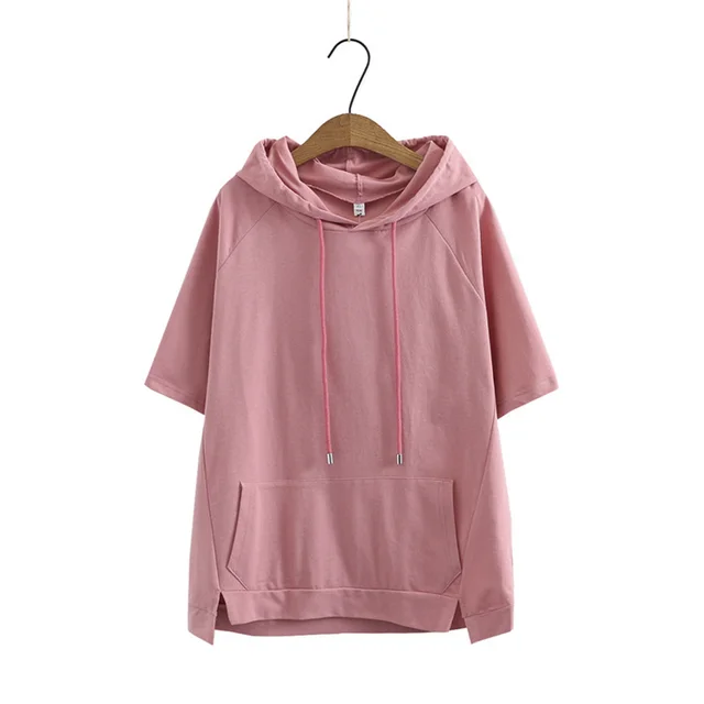 Slim Casual Korean Style Top Hoodie Pink - Shop at LoveMi