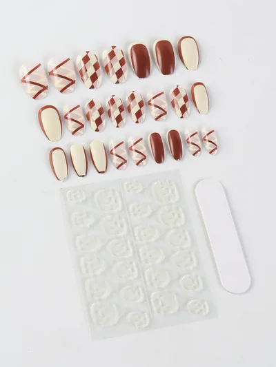 Checkerboard Lattice Line Jelly Glue Nail Manicure P0036 - Shop at LoveMi