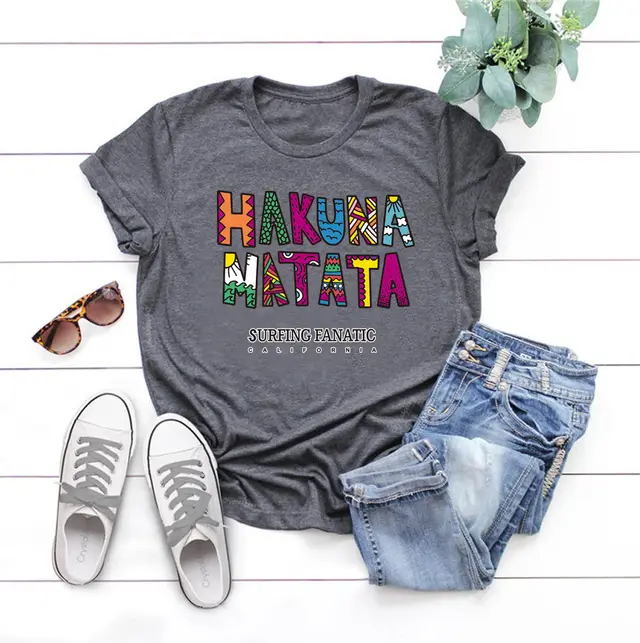 Women's Letter Print Crew Neck Short Sleeve T Shirt Dark Gray - Shop at LoveMi