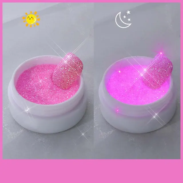 Nail Art Jewelry Glowing Sugar Glow Powder Barbie Pink - Shop at LoveMi