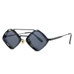 Vintage New Punk Diamond Small Frame Sunglasses - Black