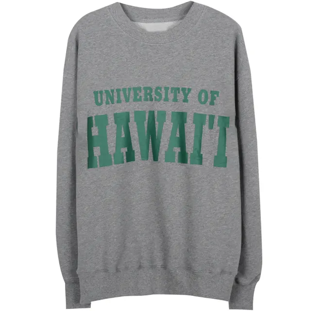 Autumn New American Retro Grey Letter Print Small Round Neck Sweater Grey - Shop at LoveMi