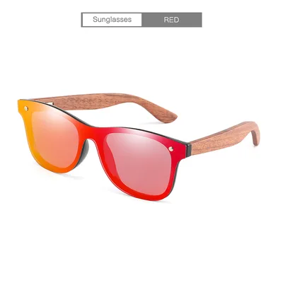 Rainbow Bridge Wooden Polarized Sunglasses Red - Shop at LoveMi