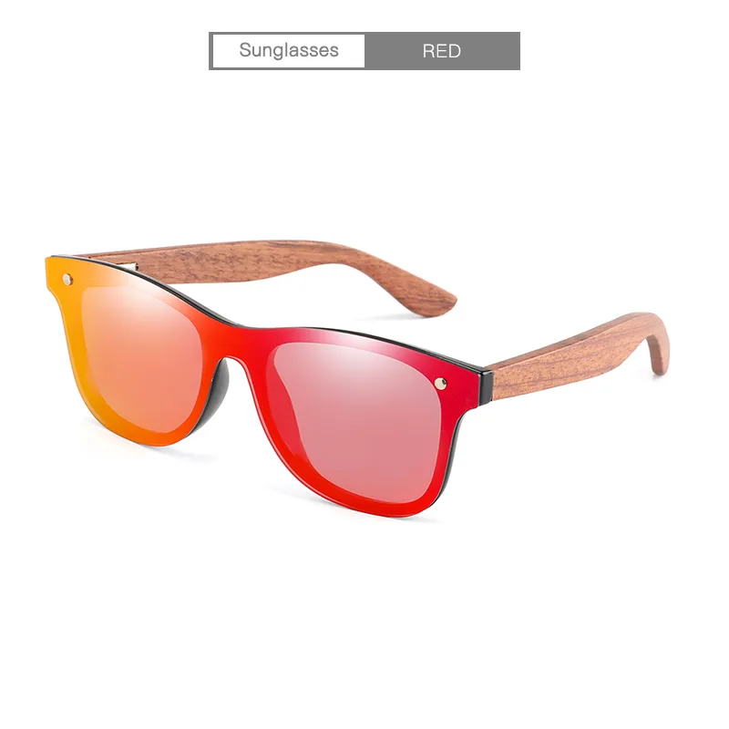 Rainbow Bridge Wooden Polarized Sunglasses - Red