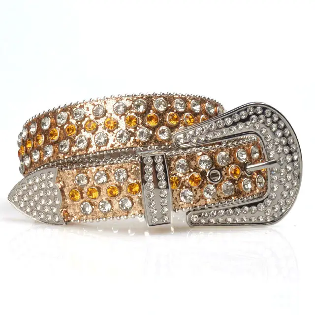 Women's Belt Pin Buckle Rhinestone Extension Gold - Shop at LoveMi