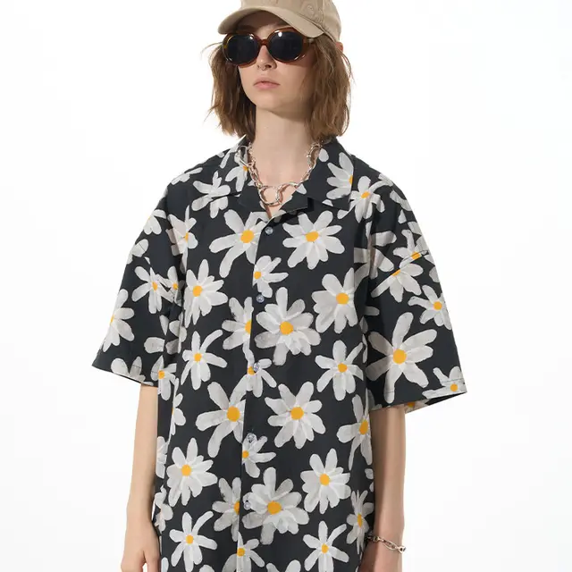 white flower floral dress button up shirt Color - Shop at LoveMi