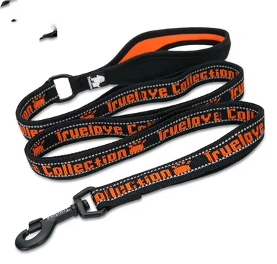 Dog Hand Holding Rope Explosion proof Multi color Dog Leash Lightweight And Soft Black Orange - Shop at LoveMi