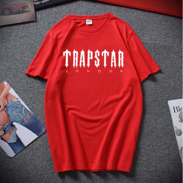 Fashion Casual Letter LON Pattern Hip Hop Men's And Women's T shirt Red - Shop at LoveMi