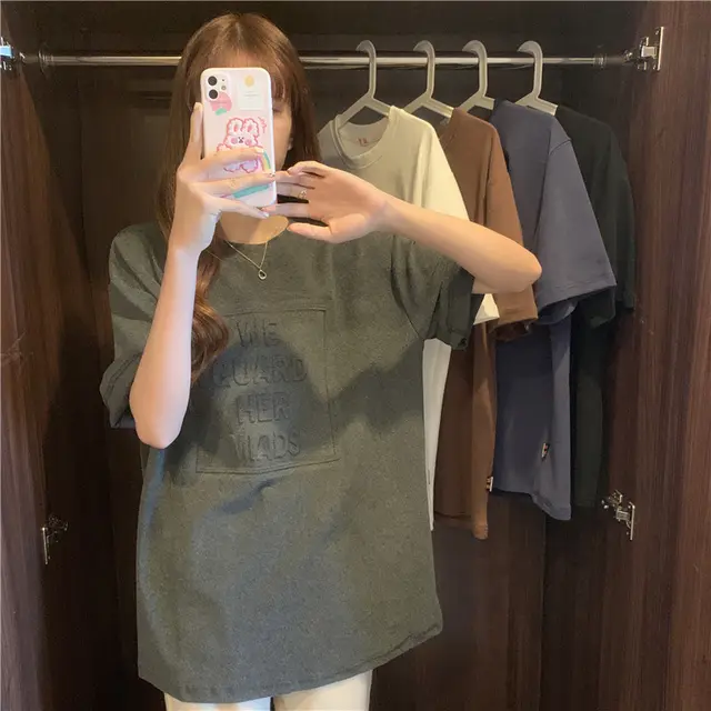 Loose All Match Bottoming Shirt Women's One piece Top Dark Grey - Shop at LoveMi