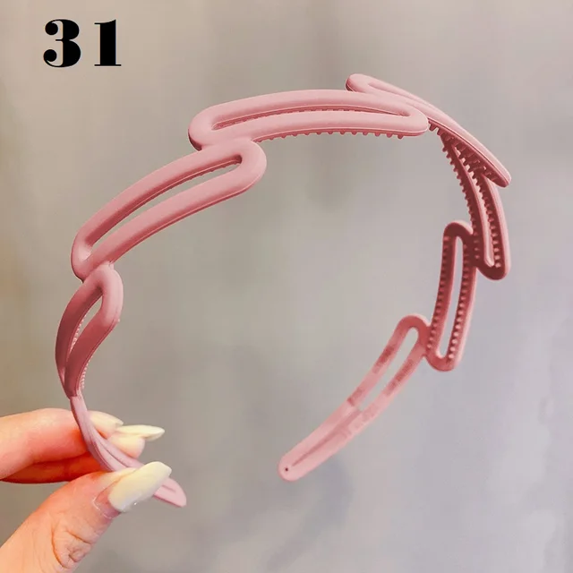 Simple Serrated Non slip Solid Color Hair Headband 31Color - Shop at LoveMi