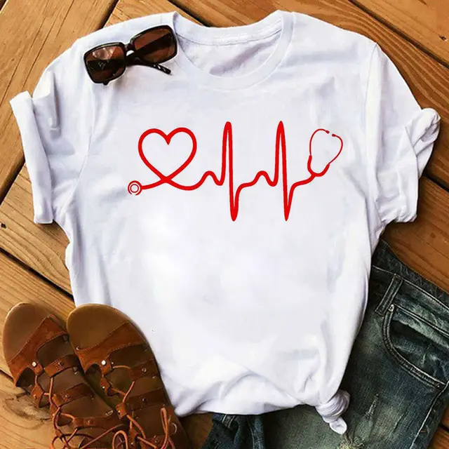 Summer Simplicity Heartbeat Doctor Short Sleeve 27144White - Shop at LoveMi