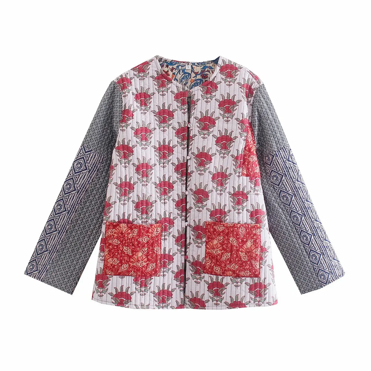 Vintage Reversible Printed Quilted Thin Cotton Jacket - Cd8250
