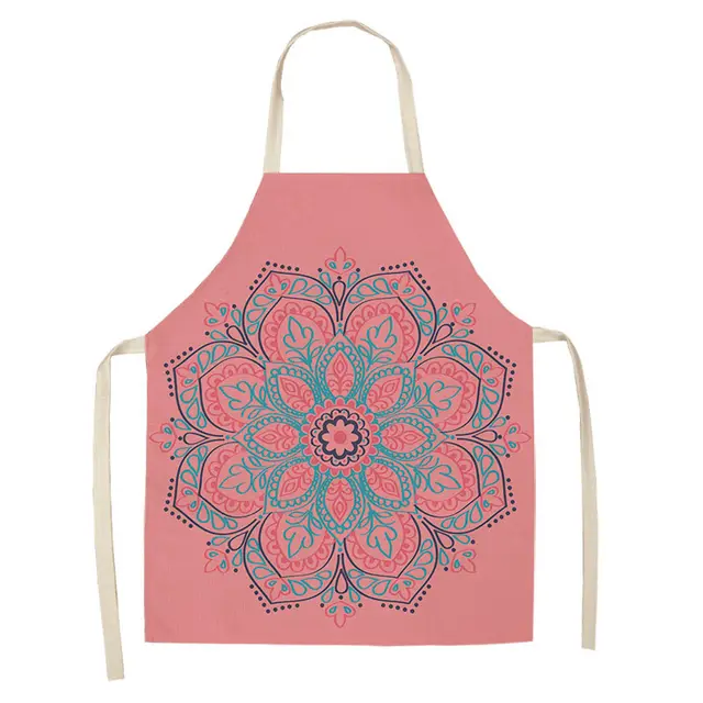 Women's Fashion Mandala Print Cotton Linen Apron Style 6 - Shop at LoveMi