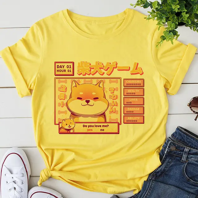 Cute Women's Cat Cartoon Pattern T shirt 1 Style - Shop at LoveMi