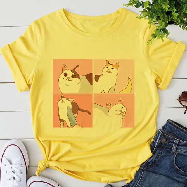 Cute Women's Cat Cartoon Pattern T shirt 15 Style - Shop at LoveMi