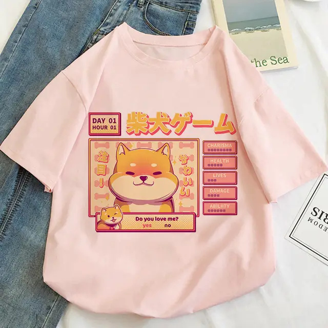 Cute Women's Cat Cartoon Pattern T shirt 2 Style - Shop at LoveMi
