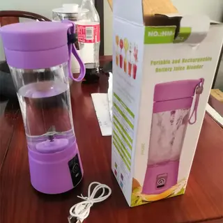 Portable Blender With USB Rechargeable Mini Kitchen Fruit Juice Mixer Home Simple Portable Electric Mini Juicer - Purple