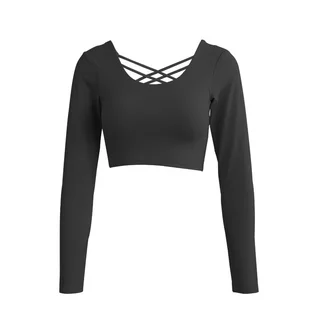 Women's Elastic Fitness Clothes With Chest Pad Yoga Clothes - Black