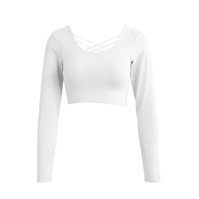 Women's Elastic Fitness Clothes With Chest Pad Yoga Clothes White - Shop at LoveMi