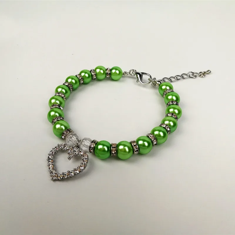 Pearl Necklace Pet Collar Decoration Green - Shop at LoveMi