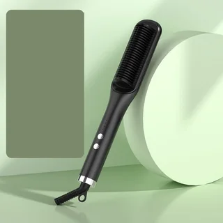 Anion Hair Care Electric Hair Curlers Hair Comb Straightener - Black