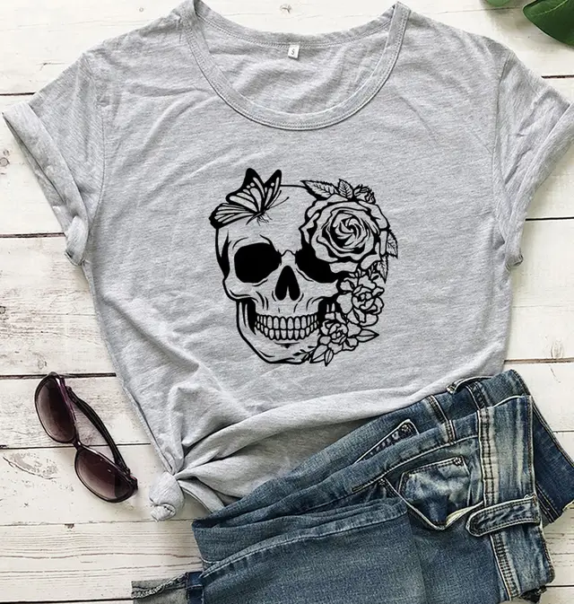 Women's Fashion Print Letter Short Sleeve Top Greyblack - Shop at LoveMi