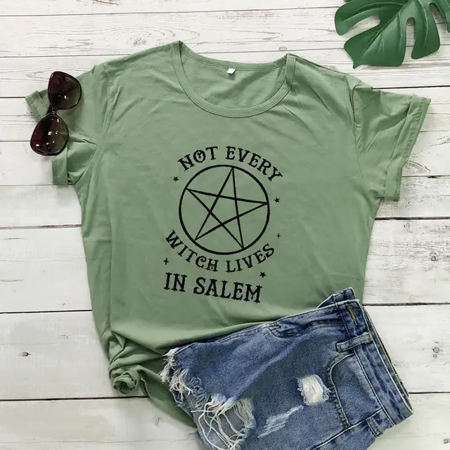 Creative Text Graphic Print Short Sleeve Women's Clothing Army Green - Shop at LoveMi