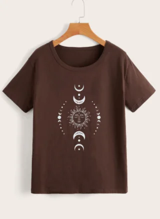 European And American Popular New Short Sleeves - Coffee
