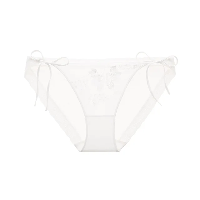 Embroidered Pants Bottoms Low Waist Lace Briefs White - Shop at LoveMi