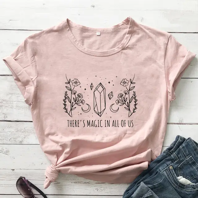 THERE'S MAGIC IN ALL OF US New Women's Short sleeved T shirt Peach - Shop at LoveMi