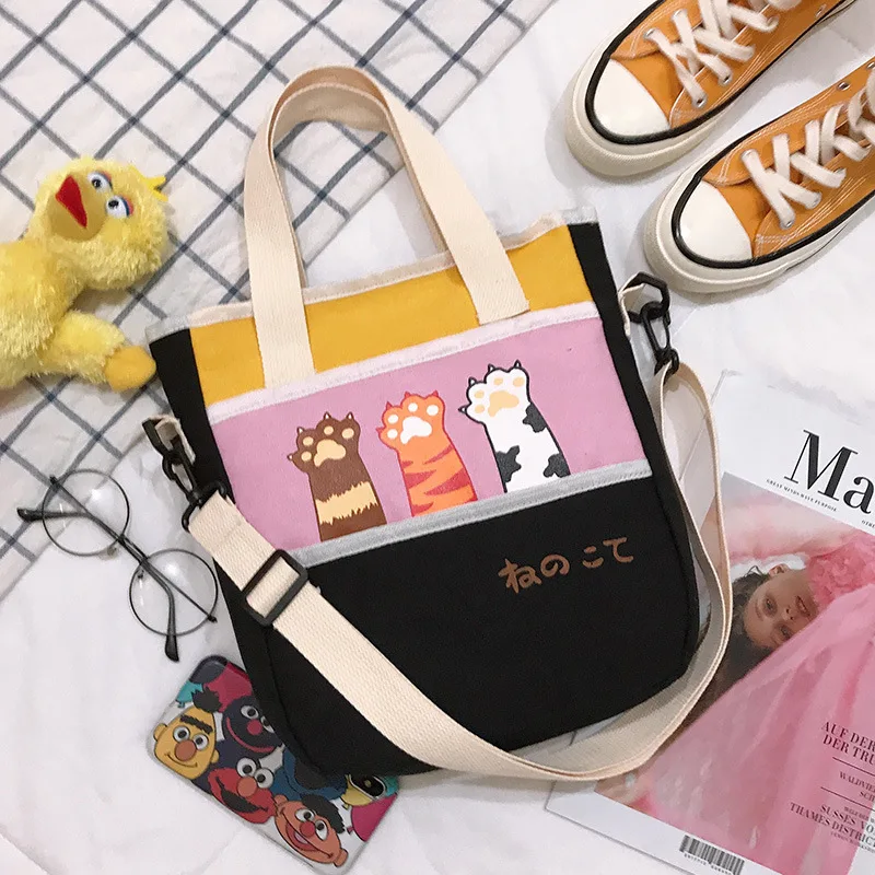 Casual Fashion Shoulder Bag Cute Cat's Claw Black - Shop at LoveMi