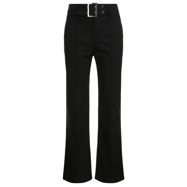 Ladies Fashion Bottoming Black Casual Trousers Black - Shop at LoveMi