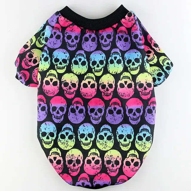 Bichon Pomeranian Schnauzer Teddy Clothes Skull Short Sleeve - Shop at LoveMi