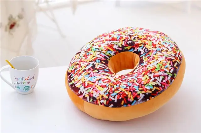 Creative Donut Pillow Cushion Bedding Plush Doll Flower World - Shop at LoveMi