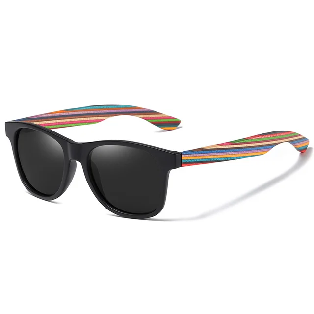 No Rice Nail Sand Black Color Wood Eco friendly Polarized Sunglasses Grey Flakes - Shop at LoveMi