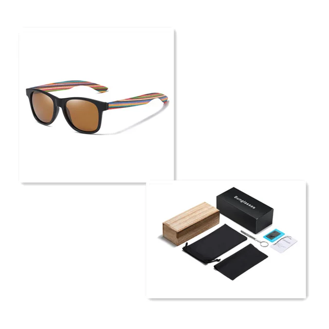 No Rice Nail Sand Black Color Wood Eco friendly Polarized Sunglasses Tea Slices Set - Shop at LoveMi