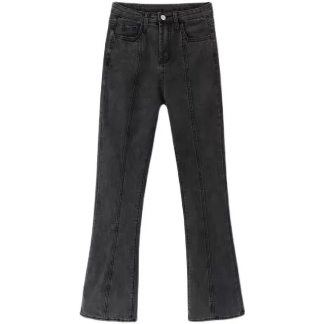 Hip Free Stretch All Match Denim Trousers Grey - Shop at LoveMi