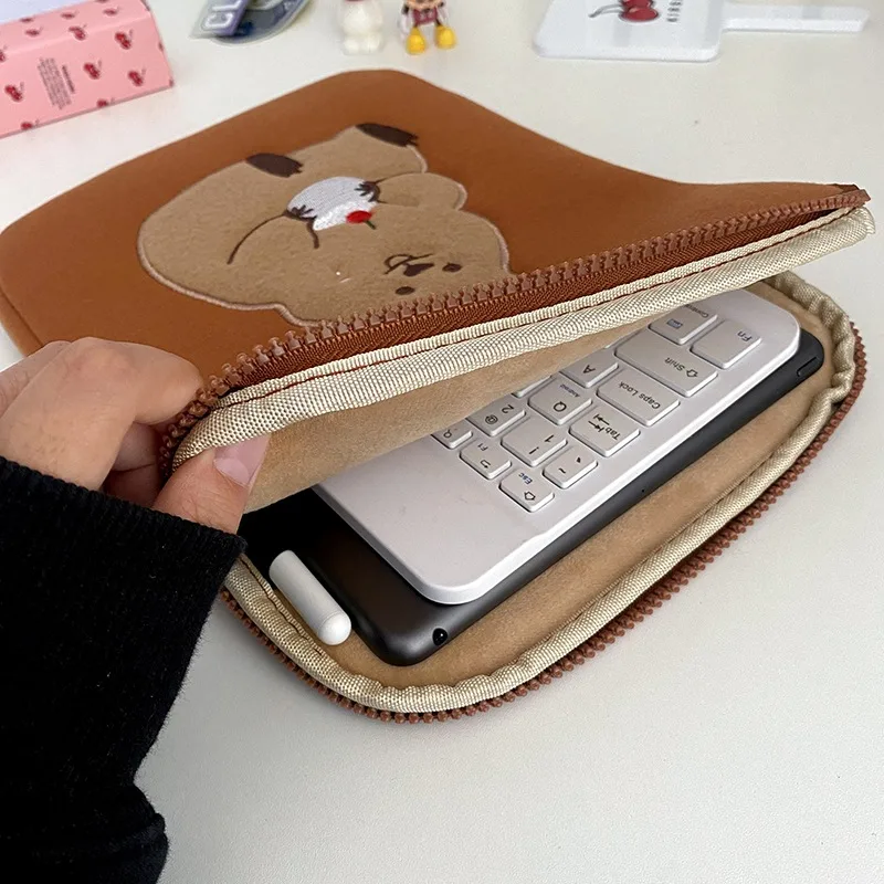 Fashion Personality Tablet Laptop Cartoon Inner Bag - Brown