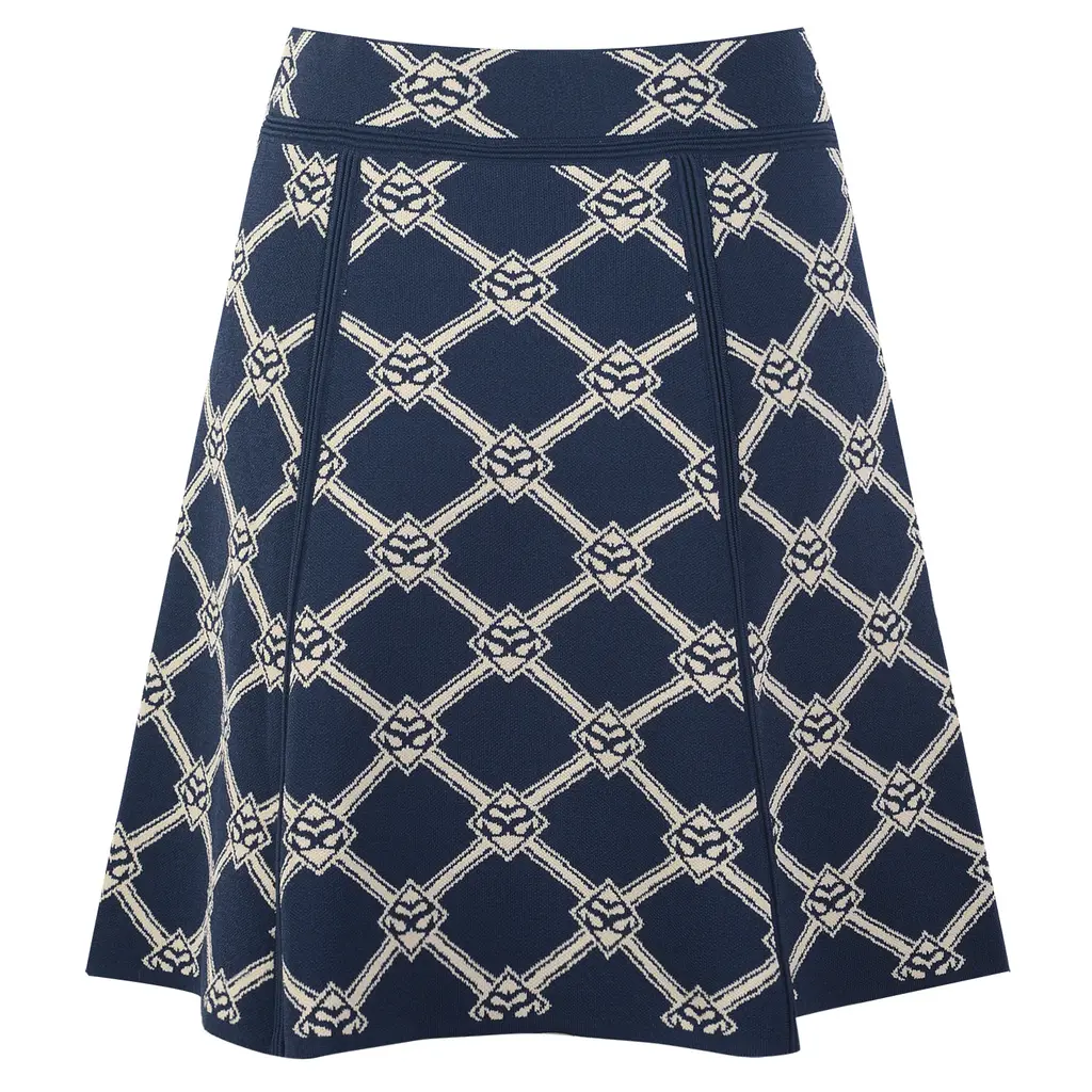 Top And Skirt Suit Rhombus Knitted Sweater - Sister Waist Skirt