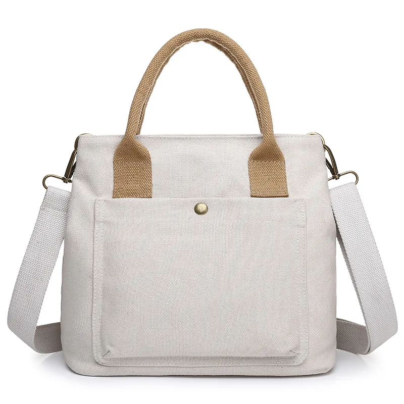 Fashion Handbag Without Ladies Embroidery Thread Fabric - White