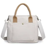 Fashion Handbag Without Ladies Embroidery Thread Fabric - White