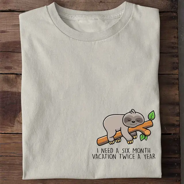 Sloth Print Short sleeved Team Uniform European And American Fabrics Grey - Shop at LoveMi