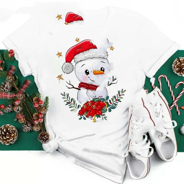 Christmas Penguin Owl Print Women's Black T Shirt C13 - Shop at LoveMi